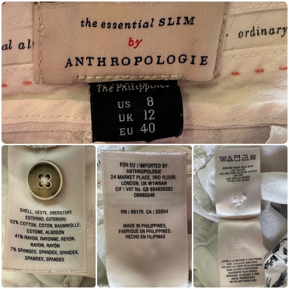 ANTHROPOLOGIE Essential Slim Hot Air Balloon Denim Pants Jeans Parisian Size 8 - Picture 8 of 8